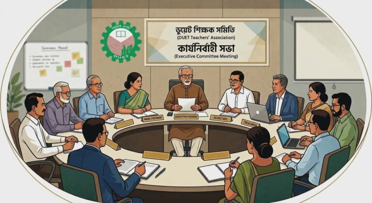 শিক্ষক সমিতির সভায় বর্তমান ভিসির পূর্ণ মেয়াদ এবং ডুয়েট শিক্ষকদের মধ্যে থেকে ভিসি নিয়োগের দাবি
